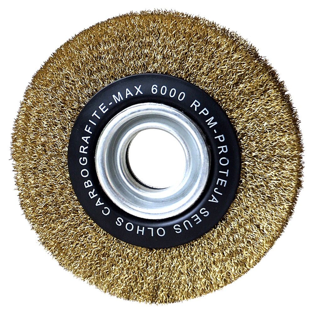 Escova Circular Ondulada Aço Latonado 6” x 3/4”