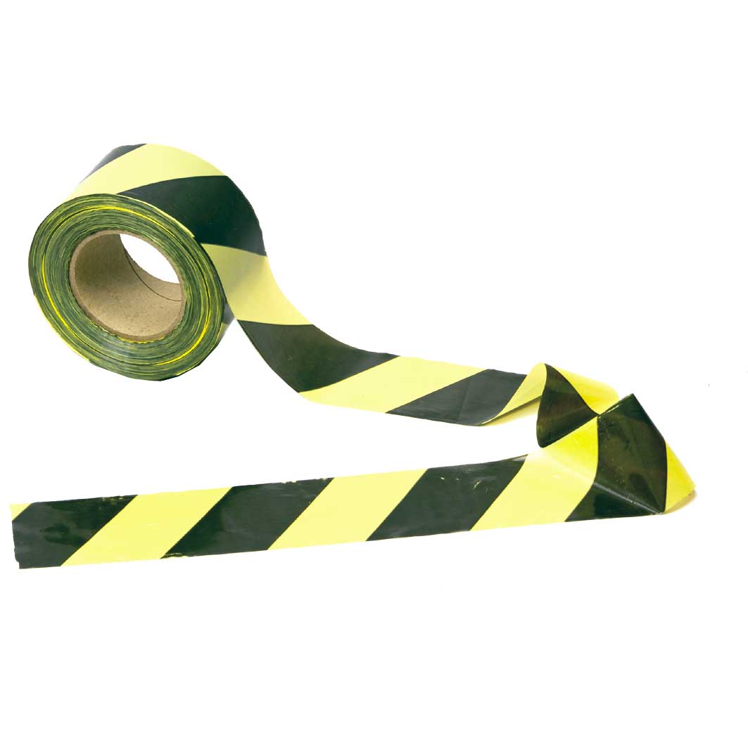 Fita Zebrada Isolamento Áreas Preta/Amarela (70mm x 200m)