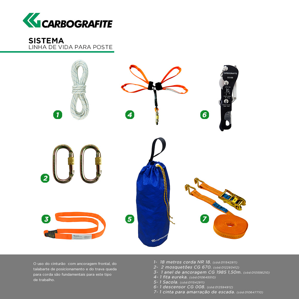 Kit CG 07 Linha Vida Poste