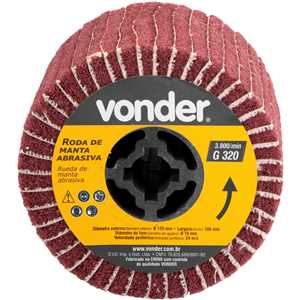 Roda de manta abrasiva e lixa para PEV 1380, grão 320, VONDER