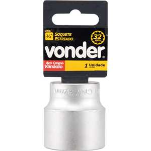Soquete estriado com encaixe de 3/4", 36 mm, VONDER