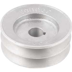 Polia de alumínio 2 canais, perfil A, 90 mm com furo de 3/4" - 19,1 mm, VONDER