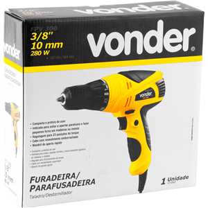 Furadeira/parafusadeira 3/8", 280 W, FPV 300, 220 V~, VONDER