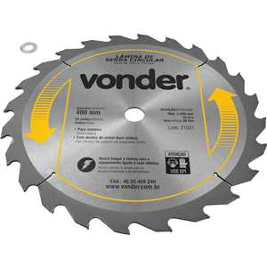 Lâmina de serra circular com dentes de metal duro/vídea, 400 mm x 30 mm, 24 dentes, VONDER
