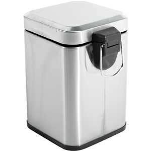 Lixeira retangular, 3 litros, inox, cinza, VONDER