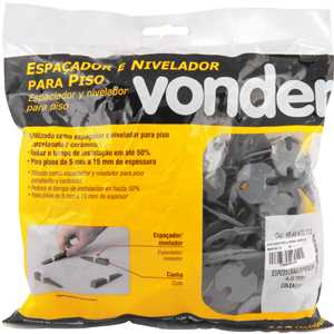 Espaçador e nivelador para piso, 4,0 mm, cinza VONDER