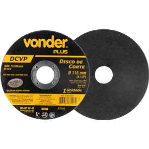 Disco de corte 115 mm x 1 mm x 22,23 mm DCVP, VONDER PLUS