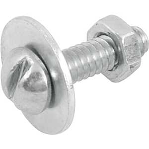 Parafuso máquina cabeça redonda, 3/16" x 3/4" BSW, com porca e arruela lisa, VONDER