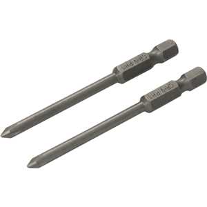 Jogo de bits de ponteiras phillips com encaixe sextavado 1/4", nº 1 x 75 mm, cartela com 2 peças, VONDER
