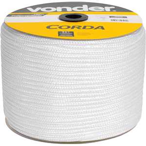 Corda multifilamento trançada 8,0 mm x 258 m, branca, em carretel, VONDER