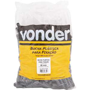 Bucha de plástico para fixação 10 mm, 250 peças, F-10, VONDER