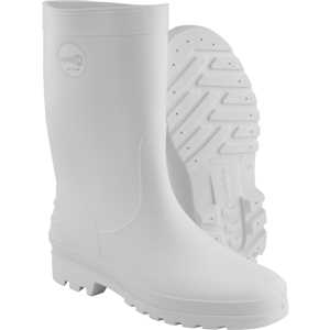 Bota de PVC branca, cano médio, sem forro, 37/38, NOVE54