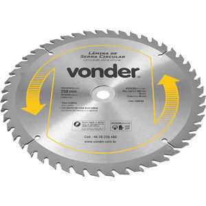 Lâmina de serra circular com dentes de metal duro/vídea, 250 mm x 30 mm, 48 dentes, VONDER