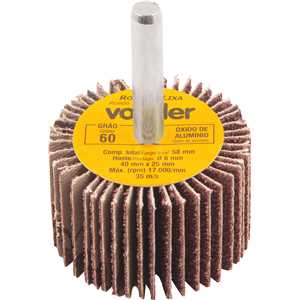 Roda de lixa 40 mm x 25 mm com haste, grão 60 VONDER