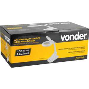 Lupa articulada com LED, bivolt, com base para bancada, VONDER