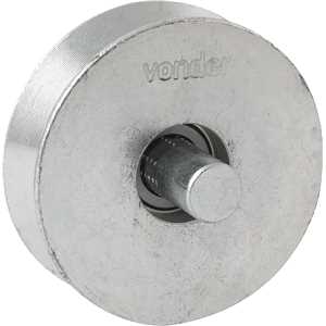 Roldana para portão 2.1/2", tipo V, aço zincado, com rolamento e pino, VONDER