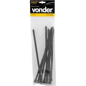 Abraçadeira de nylon, preta, 280 mm x 9,0 mm, com 10 peças, VONDER