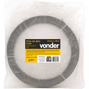 Fita de aço lisa, 19,00 mm x 0,40 mm x 30 m, VONDER