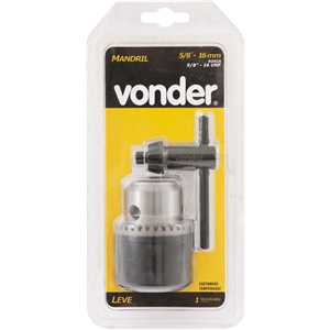Mandril com chave, 3,0 mm - 16,0 mm, 5/8" x 16 fios, leve, VONDER