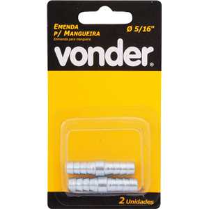 Emenda para mangueira 5/16", cartela com 2 peças, VONDER