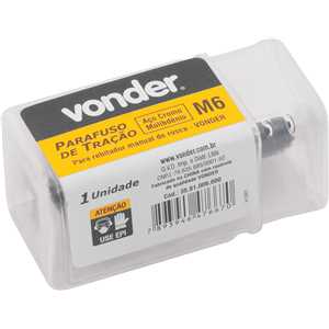 Parafuso de tração, M6, para rebitador manual de rosca, VONDER