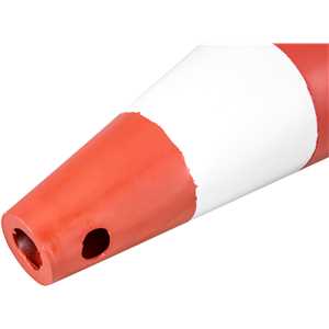 Cone de sinalização com 75 cm, branco e laranja, em polietileno VONDER