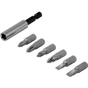 Jogo de bits/ponteiras, com 7 peças, encaixe sextavado 1/4", VONDER