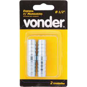 Emenda para mangueira 1/2", cartela com 2 peças, VONDER