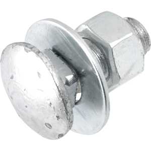 Parafuso francês zincado, 3/8" x 1", com porca e arruela, cartela com 2 conjuntos, VONDER