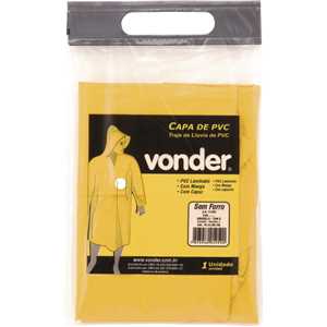 Capa de PVC laminado, sem forro, amarela, tamanho G, VONDER