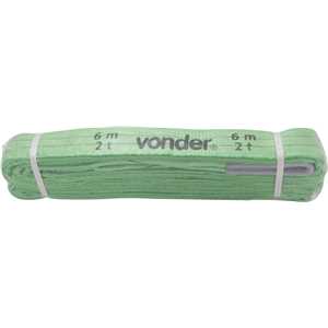 Cinta para elevação de cargas 7:1, 6,0 m, 2,0 tf, verde, CE 260, VONDER