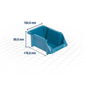 Gaveteiro plástico, nº 3, 8,0 cm x 10,4 cm x 17,6 cm, modelo prático, azul, VONDER