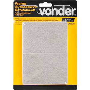 Feltro autoadesivo bege, retangular, 95 mm x 68 mm, VONDER