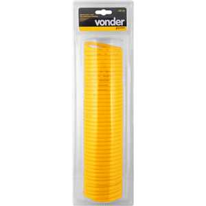 Mangueira/tubo poliuretano amarelo, espiral, conector 1/4"NPT macho, 5,0 mm x 8,0 mm, com 10,0 m, VONDER
