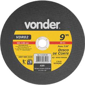 Disco de corte 230 mm x 3 mm x 22,23 mm VDR02, VONDER