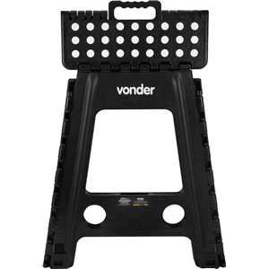 Banqueta plástica dobrável, preta, altura 450 mm, VONDER