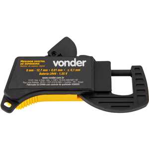 Medidor digital de espessura, 0 a 12,7 mm, VONDER