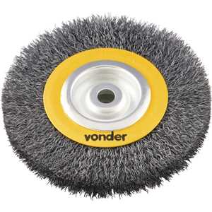 Escova circular de aço, ondulada, 6" x 3/4" x 5/8" (152,4 mm x 19,1 mm x 15,9 mm) VONDER