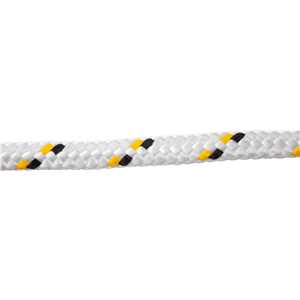 Corda multifilamento trançada 12,0 mm x 50 m, branca com detalhes em preto e amarelo, VONDER