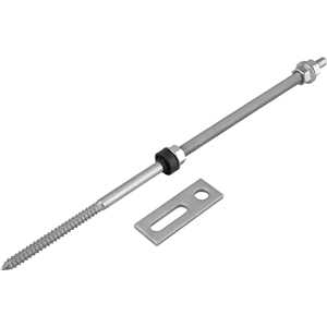 Conjunto haste M12 x 400 mm com suporte reto para painel solar, para madeira, VONDER