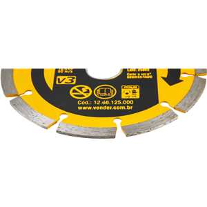 Disco de corte diamantado, 125 mm x 22,2 mm, segmentado, V3, VONDER