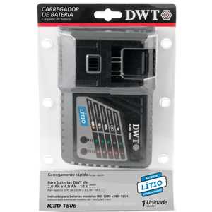 Carregador de bateria 18 V, linha intercambiável, carregamento rápido, ICBD 1806, DWT