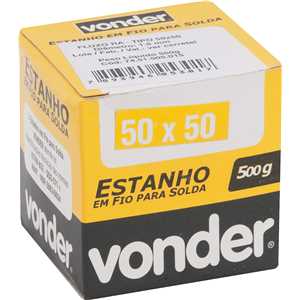 Estanho em fio, com fluxo,1,5 mm, 50 x 50,com 500 g,VONDER