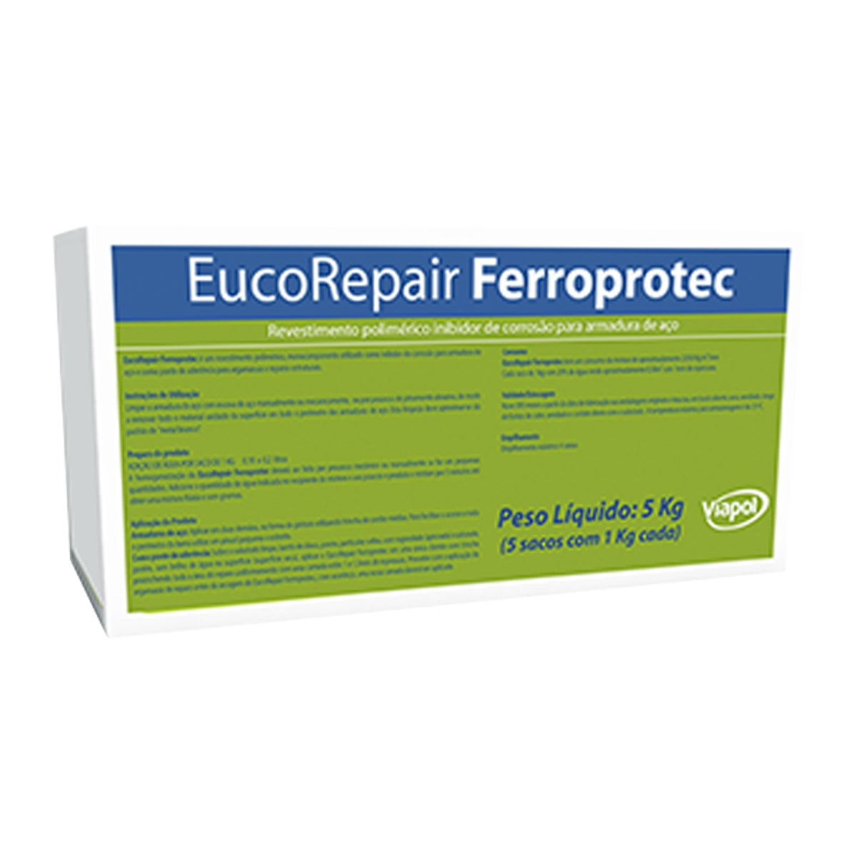 EucoRepair Ferroprotec Viapol proteção de armadura contra corrosão e ponte de aderência em reparo de concreto