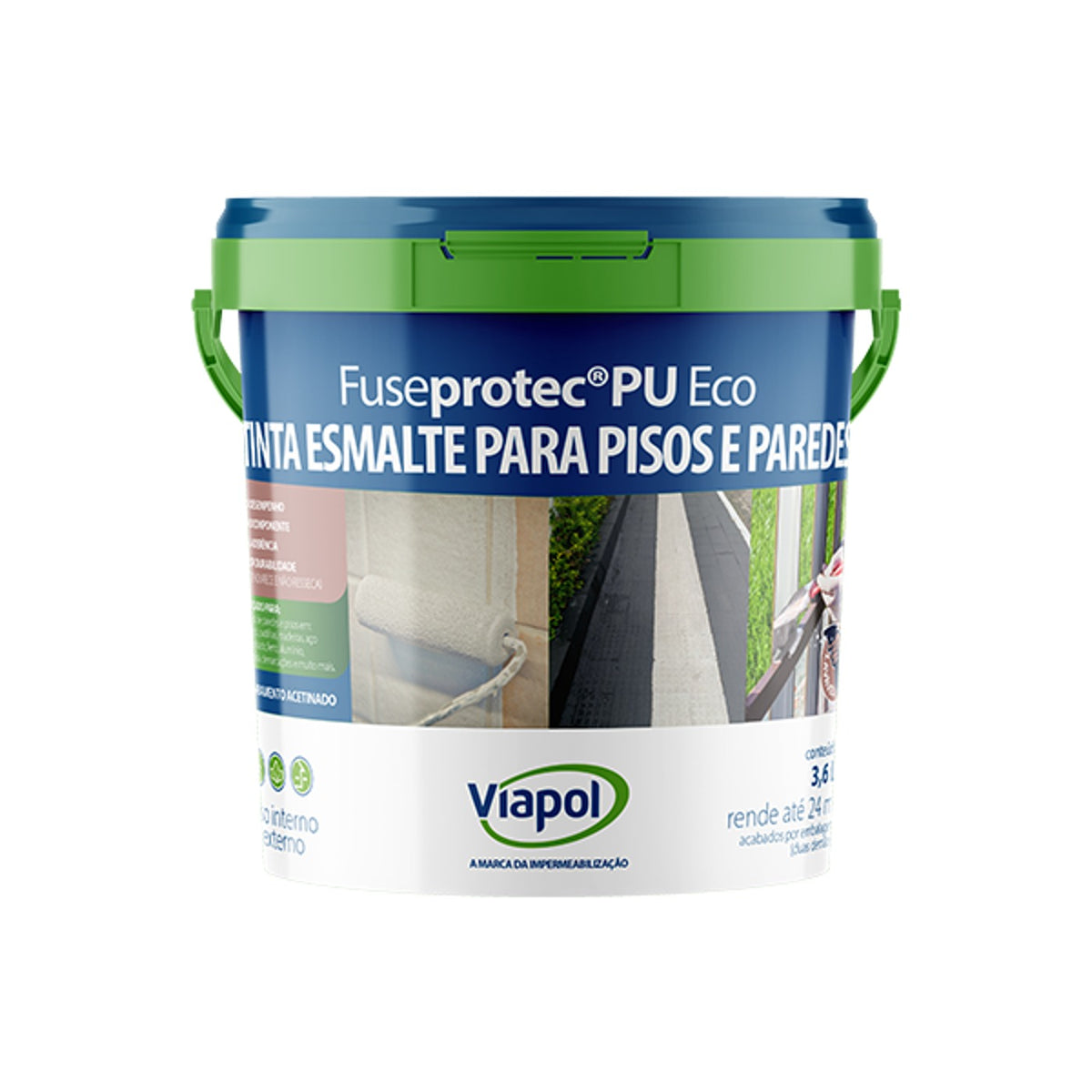 Fuseprotec PU Eco Viapol esmalte híbrido monocomponente acetinado para madeira, vidro e parede