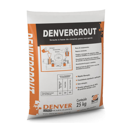 Graute cimentício fluido Denvergrout Denver para ancoragem e reparo estrutural 25 kg
