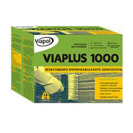 Argamassa impermeabilizante semiflexível Viaplus 1000 Viapol para subsolos 18 kg