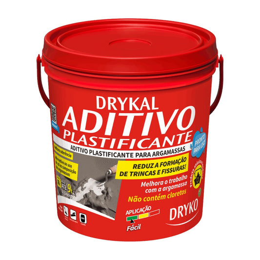 Aditivo plastificante Drykal Dryko para argamassa e reboco 18 L