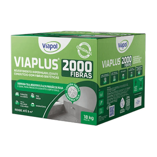 Argamassa impermeabilizante Viaplus 2000 Fibras semiflexível 18 kg