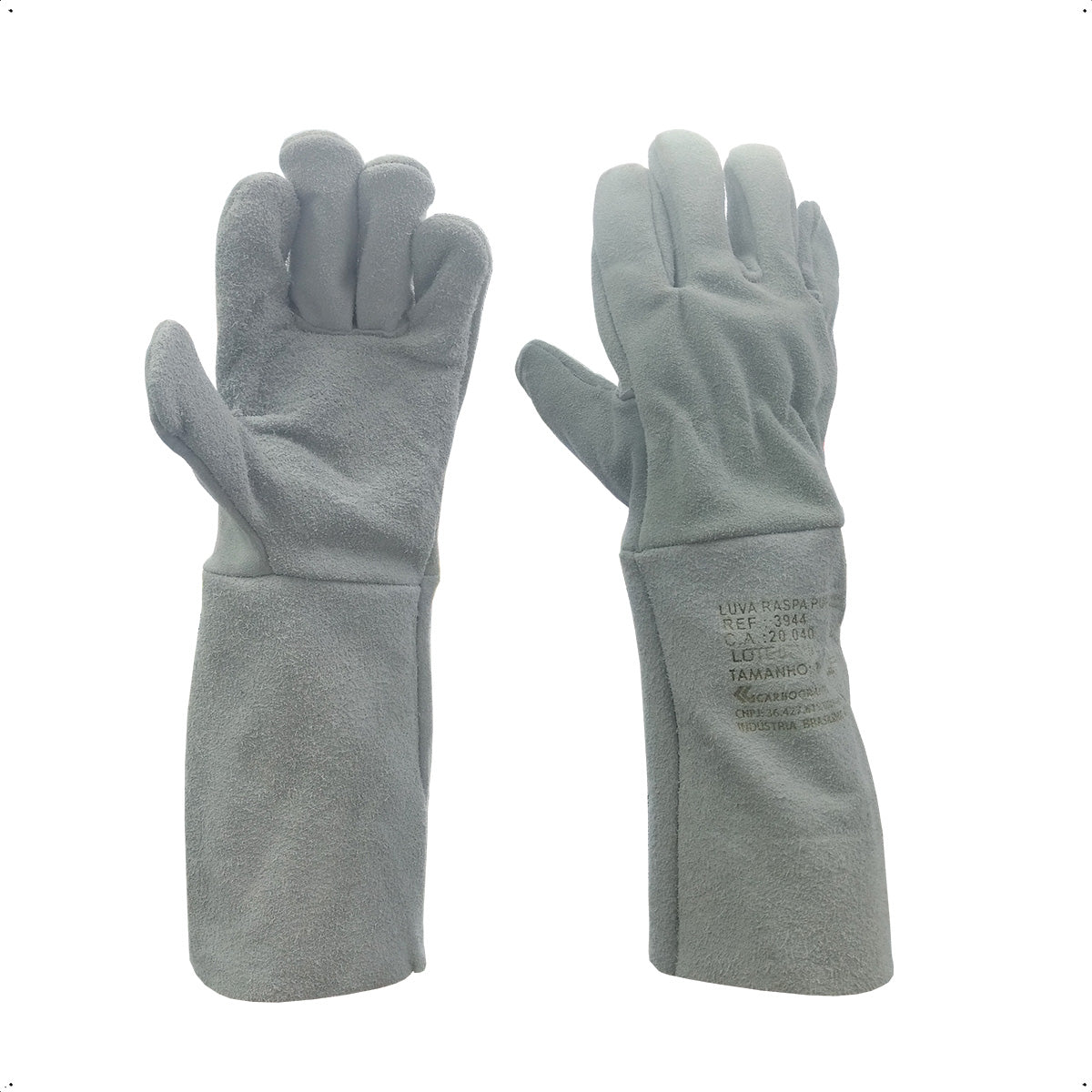 Luva de Raspa Soldador Punho 20cm - ENCARTELADA